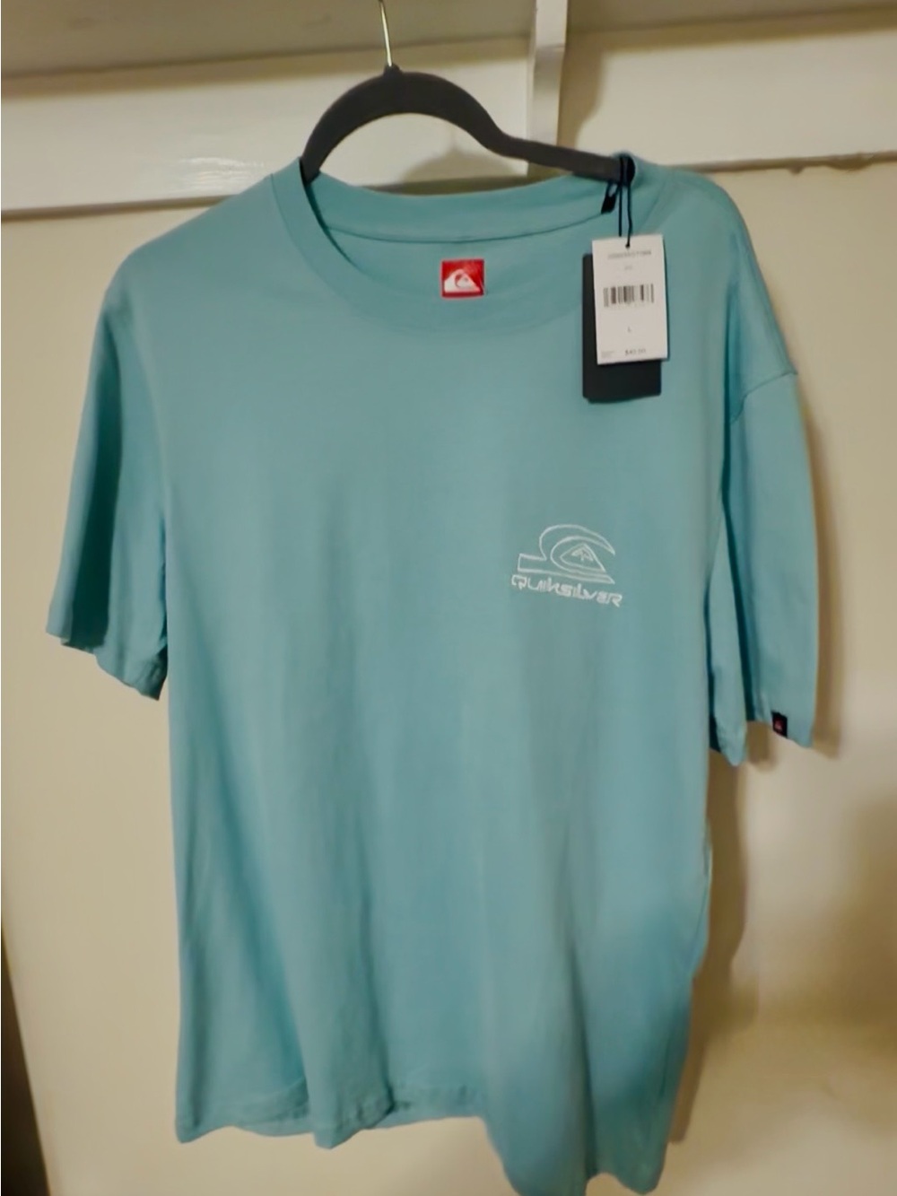 Quicksilver “Bubble Originals” tshirt, lrg, mint green/whte, NWT